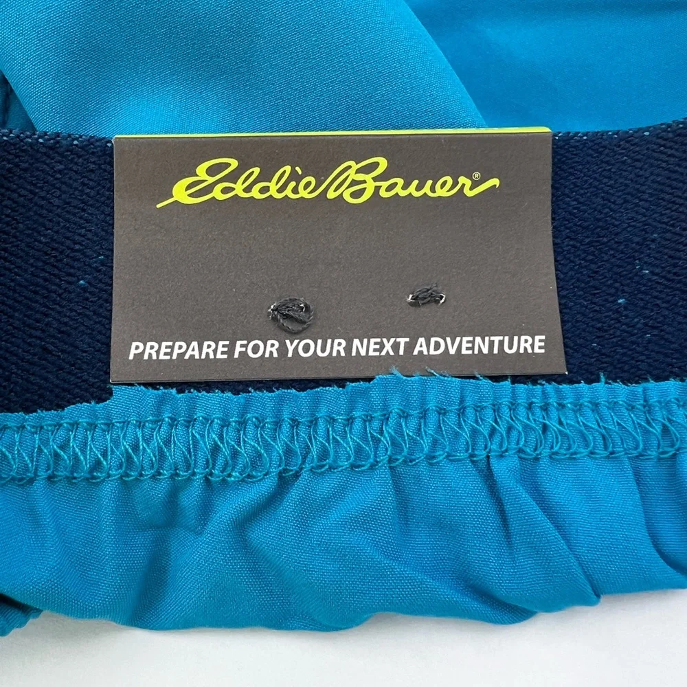 EDDIE BOUER LARGE GYM SHORTS BLUE MOTION TO MOVE, 4 WAY STRETCH MOISTURE WICKING